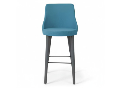 Elegante taburete de bar silla diseñadora silla de madera silla de comedor taburete bar azul nuevo