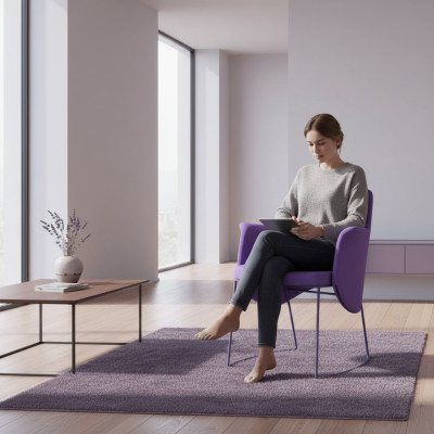 Silla de comedor Silla Silla de cocina Sillón Asiento Tela Moderno Madera Lila