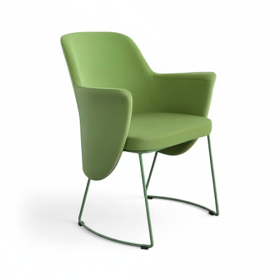 Silla de comedor Silla de cocina Sillón Asiento de tela moderno de madera verde nuevo