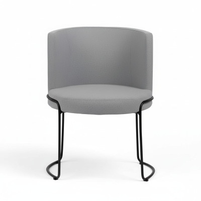 Silla moderna tapizada en tela color gris para comedor, 1 asiento, nuevo.