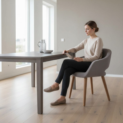 Silla de comedor gris silla de salón silla con reposabrazos sillas de diseñador de madera