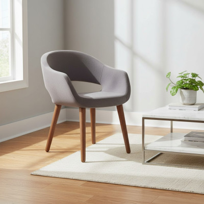 Silla de comedor gris silla de salón silla con reposabrazos sillas de diseñador de madera