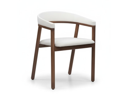 Silla de comedor Silla de madera blanca individual moderna con apoyabrazos Sillas
