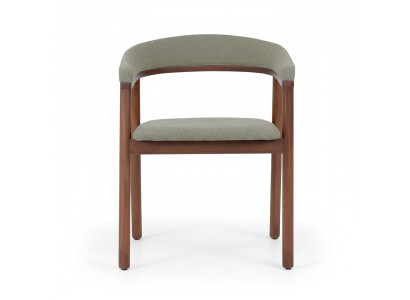 Silla gris de comedor diseño silla de madera de una plaza tapizada silla de 1 asiento