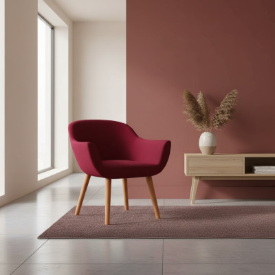 Estilo de silla de diseñador elegante y roja Silla de madera Silla de comedor Muebles de diseñador
