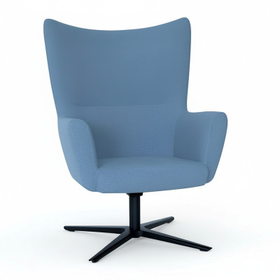 Sillón azul orejero diseñador individual moderno sillón cóctel.