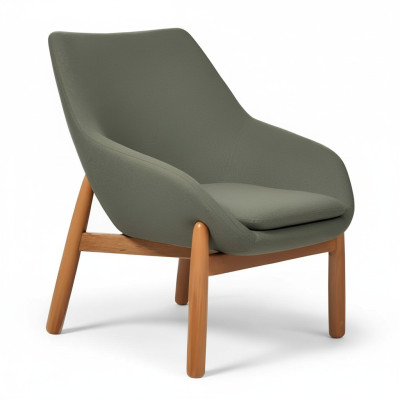 Silla verde para el comedor, sillas de sala de estar, diseñadas para una persona, con patas de madera.