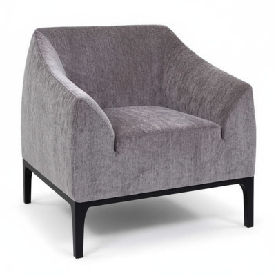 Sillón gris para la sala de estar, sillón individual tapizado, sillón reclinable moderno.