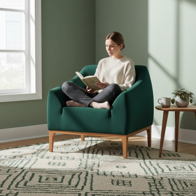 Sillón de sala de estar, sillón tapizado, sillón de un asiento, sillón de relax moderno