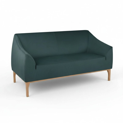 Sofá verde de diseñador de 3 plazas, muebles tapizados de alta calidad en tela.