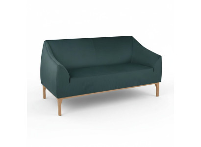 Sofá verde de diseñador de 3 plazas, muebles tapizados de alta calidad en tela.
