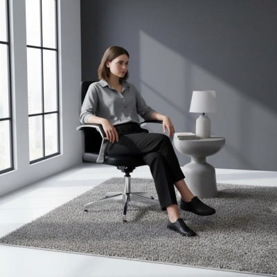 Sillón de cuero acolchado giratorio sillas de ordenador muebles silla de oficina sillón de dirección