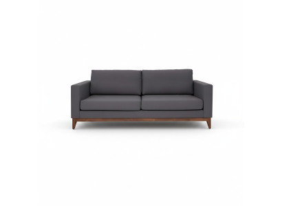 Sofá de dos plazas gris de diseño para sala de estar, textil, sofá tapizado.