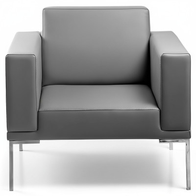 Sillón de televisión gris, diseño de sillón tapizado, sillón reclinable relajante de una plaza.
