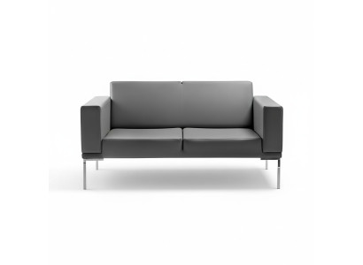 Estilo de oficina gris Sofá de diseñador de 2 plazas de cuero artificial Couches 2er.