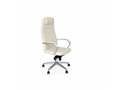 Silla blanca diseñada, silla de oficina, silla giratoria, sillón ejecutivo, silla individual.
