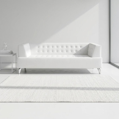 Sofá de lujo de dos plazas blanco, moderno sofá de club de dos plazas lounge, nuevo.