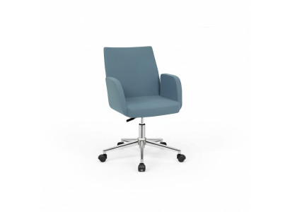 Silla de oficina azul, silla giratoria de escritorio de diseñador, silla ejecutiva de lujo nueva