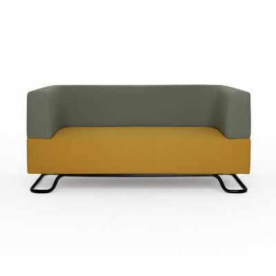 Sofá de dos plazas bicolor de alta calidad para sala de estar diseñado.