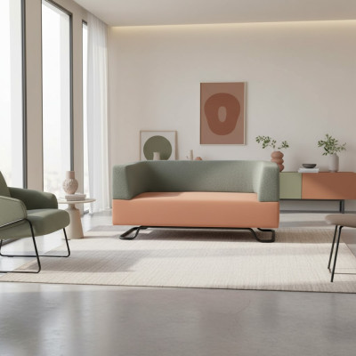 Moderno sofá de 2 plazas para el salón, sofá de lujo de 2 asientos.