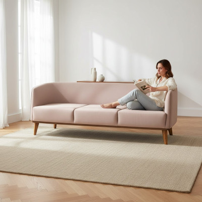 Sofá beige Elegante sofá de 2 plazas Sofá de salón moderno Sofás tapizados