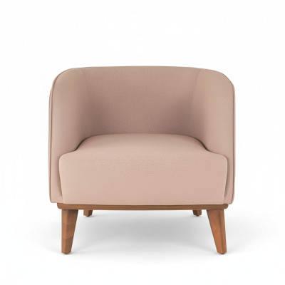 Sillón beige tapizado salón de una plaza sillón de diseñador lounge relax.