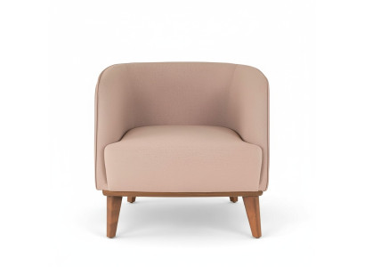 Sillón beige tapizado salón de una plaza sillón de diseñador lounge relax.