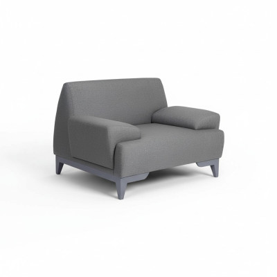 Sillón gris de diseñador moderno para la sala de estar, de un solo asiento, sillón de relax acolchado.