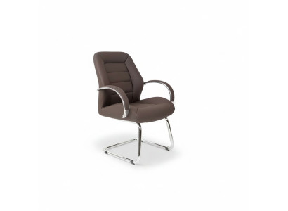 Silla de oficina moderna de cuero marrón sillón de oficina nuevo.