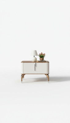 Dormitorio mesa de noche de lujo mesa auxiliar Diseño Moderno nuevo Blanco Madera
