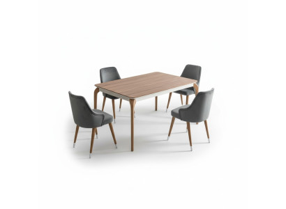 Juego de comedor de lujo, mesa de comedor con 6 sillas, 7 piezas, mesa moderna, grupo de comedor, nuevo