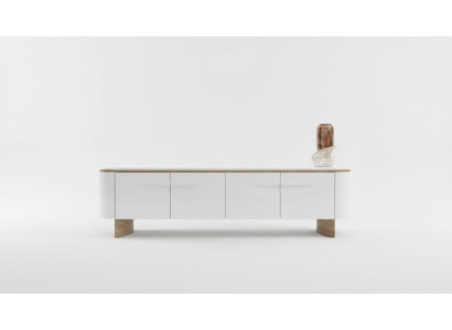 Soporte de TV elegante RTV Lowboard Mueble de pared Aparador Blanco Madera Diseño moderno