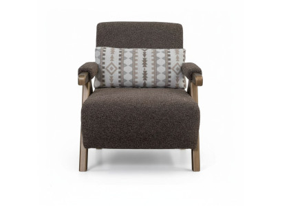 Sillón marrón diseñado, individual para sala de estar, silla de lujo de una plaza, nueva.