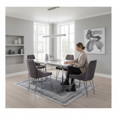 Juego completo de mesa de comedor 4 sillas Set de comedor Grupo de esenciales Mesa de metal nueva