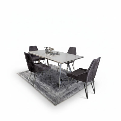 Juego completo de mesa de comedor 4 sillas Set de comedor Grupo de esenciales Mesa de metal nueva