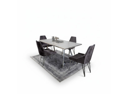 Juego completo de mesa de comedor 4 sillas Set de comedor Grupo de esenciales Mesa de metal nueva