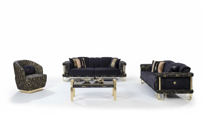 Exclusivo conjunto de sofás de salón tapizados x2 Sofás de tela de 1 plaza, 3 piezas