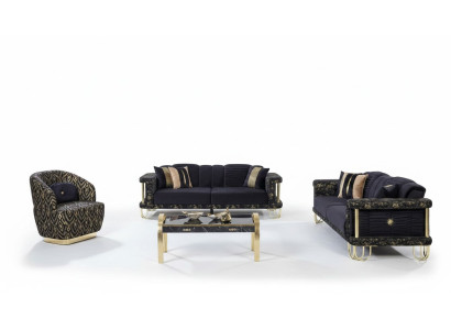 Exclusivo conjunto de sofás de salón tapizados x2 Sofás de tela de 1 plaza, 3 piezas