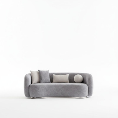 Sofá de 4 plazas tapizado en gris textil diseño de tela moderno sofás