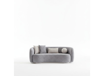Sofá de 4 plazas tapizado en gris textil diseño de tela moderno sofás