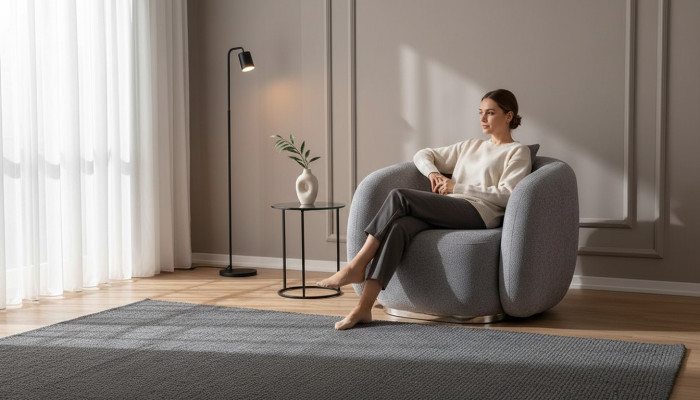 Sillón Diseño Sofá Asiento Textil Salón Club Tapizado Lujo Asiento Relax