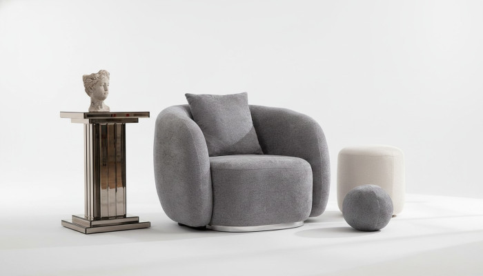 Sillón Diseño Sofá Asiento Textil Salón Club Tapizado Lujo Asiento Relax