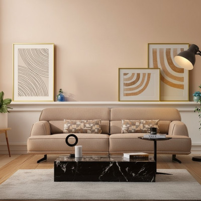 Sofá de 3 plazas Sofá de diseñador Sofá Sofás Sofás Tela Textil Nuevo Acolchado