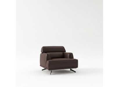 Sillón de diseñador marrón mueble tapizado lounge de una plaza muebles de salón.