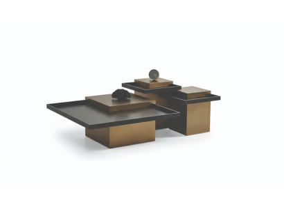 Conjunto de mesas de centro modernas para sala de estar, muebles de lujo, 3 mesas auxiliares de madera.