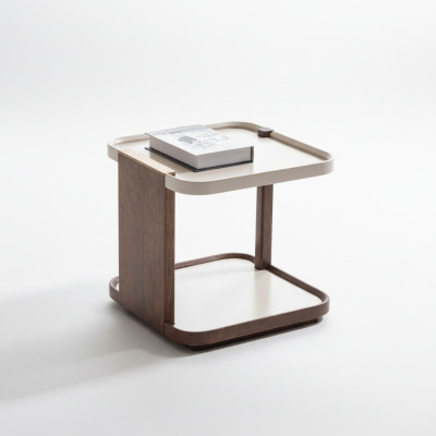 Moderno mesita de noche marrón diseñador sala de estar madera cuadrado nuevo