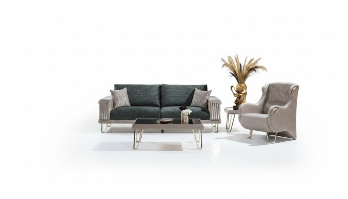 Sala de estar Conjunto completo de asientos Sofá de tres plazas Sillón de una plaza Juego de 2 piezas