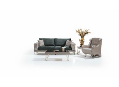 Sala de estar Conjunto completo de asientos Sofá de tres plazas Sillón de una plaza Juego de 2 piezas