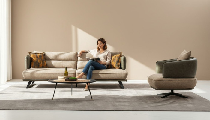 Juego de sofá de lujo, sofá de 3 plazas, sillón, tela moderna, multicolor, moderno, nuevo.