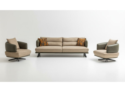 Conjunto de sala de estar moderno con sofá de diseñador, conjunto de tapicería, sofá de 3 plazas, 2 sillones.